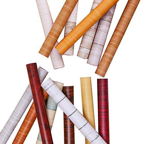 LZYMLG Vinilo 3D Mediterráneo grano de madera papel autoadhesivo para muebles de pared de madera