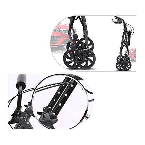 M-JJZX Andador para Personas Mayores Y Modelo De Silla De Ruedas. Frenos Plegables De Colon En Las Asas. Cesto De Altura Ajustable Y Andador De Asiento.