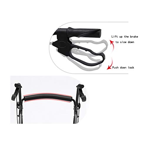 M-JJZX Andador para Personas Mayores Y Modelo De Silla De Ruedas. Frenos Plegables De Colon En Las Asas. Cesto De Altura Ajustable Y Andador De Asiento.