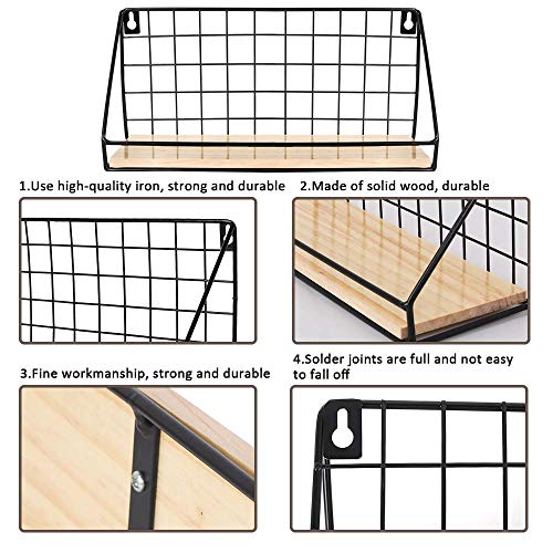 m zimoon Estantería de Pared, Estanterías Flotantes Montadas en la Pared Estantería Colgante Decoración para Sala de Estar Dormitorio Oficina Cocina Baño (2 Piezas, Negro)