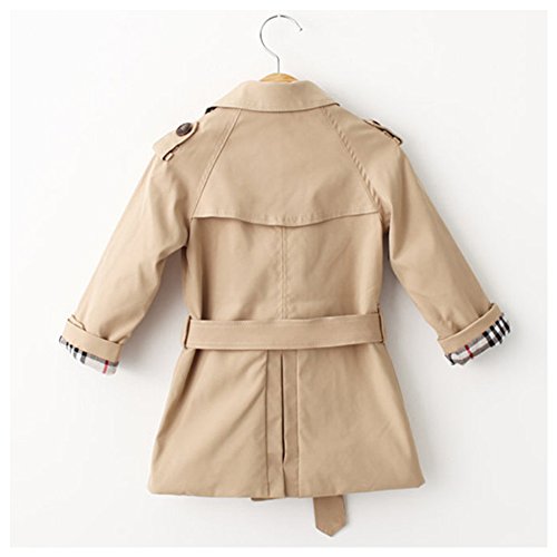 M&A Unisex Chaqueta Gabardina Abrigo Niños Niñas Otoño Primavera 3-8 años 90-140cm Caqui