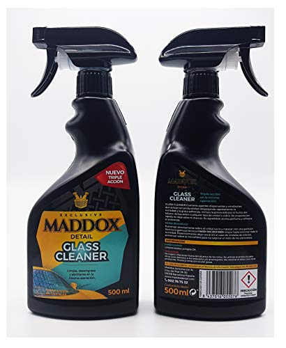 Maddox Detail - Glass Cleaner - Limpiacristales Triple Acción, Limpia, Desengrasa y Abrillanta (500ml)