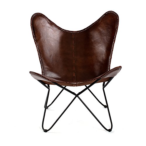 Madeleine Home Butter Fly Chairs (Cuero marrón)