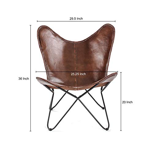 Madeleine Home Butter Fly Chairs (Cuero marrón)