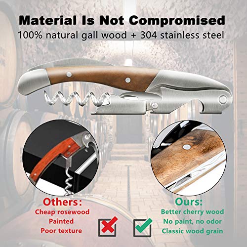 Madera de Calidad Sacacorchos Camarero Set, Sacacorchos Profesional con TapóN de Vino al VacíO y Vertedor Set Kit Vino Boj Sacacorchos Wine Accessories Regalo de Vino para Amigos y Amantes del Vino