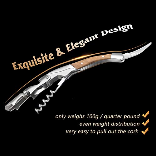 Madera de Calidad Sacacorchos Camarero Set, Sacacorchos Profesional con TapóN de Vino al VacíO y Vertedor Set Kit Vino Boj Sacacorchos Wine Accessories Regalo de Vino para Amigos y Amantes del Vino