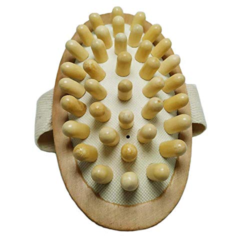 Madera Natural Anticelulítico Masajeador Cuerpo Adelgazamiento Circulación Cepillo Músculo Relax Palma Sauna SPA Baño Masaje para pies Cuerpo Cuello Cabeza Pierna Alivio del Dolor