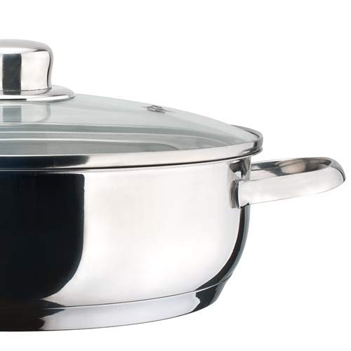 MAGEFESA Dux – Batería de Cocina MAGEFESA Dux 12 Piezas está Fabricada en Acero Inoxidable 18/10, Compatible con Todo Tipo de Fuego. Fácil Limpieza y Apta lavavajillas.