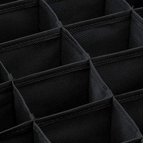 Magicfly Set de 4 Organizadores de Cajones, Organizadores de Ropa Interior Sujetadores Calzoncillos Bragas, Cajas Organizadoras de Tela Plegables, Separadores de Cajones, Negro