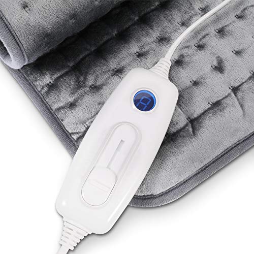 Magicfun Manta Eléctrica, Almohadilla Térmica Lavable 30 x 60 cm, 6 Niveles de Temperatura, Calentamiento Rápido, Apagado Automático, para Lumbar Espalda Cuello Cervical