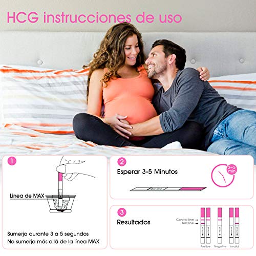 Magichome 10 Tests de Ovulación 25 Miu/Ml, Tiras De Prueba De Ovulación(Lh), y 4 Extremadamente Temprano Tests de Embarazo HCG 25 mIU/ml Sensible y Preciso Resultados
