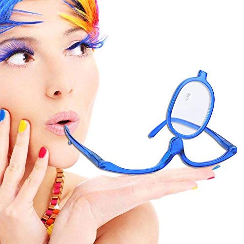 Magnifique los vidrios del maquillaje del ojo sola lente vidrios giratorios herramienta esencial del maquillaje de las mujeres(azul 300)