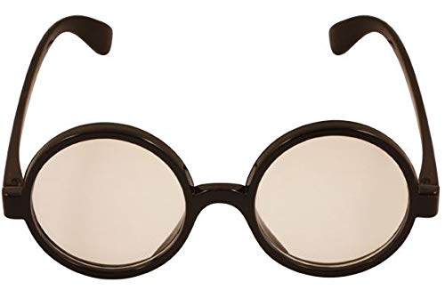 MAGO DISFRAZ ACCESORIO CONJUNTO PARA ADULTOS - SOMBRERO DE MAGO + GAFAS NEGRAS REDONDAS + VARITA DE MAGO EN ESTILO RAMA - ACCESORIOS DE DISFRACES PARA LA SEMANA DEL LIBRO (MARRÓN)