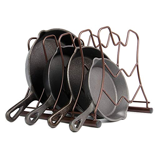 Maison & White Soporte de bandeja de 5 capas | Organizador de sartén de nivel versátil | Solución de almacenamiento de la cocina de ahorro de espacio