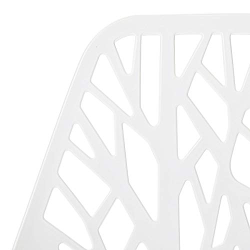 Makika Silla de Diseño Taburete Retro Vintage para la Oficina la Comedor la Cocina la Salón Conjunto de Silla de 4 CALUNA en Blanco con Respaldo