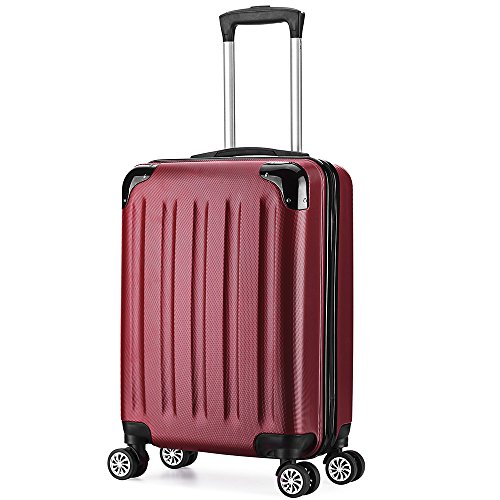 Male ta cabina Equipaje de mano 55cm ABS rígida ligera con 4 ruedas 40L Rojo