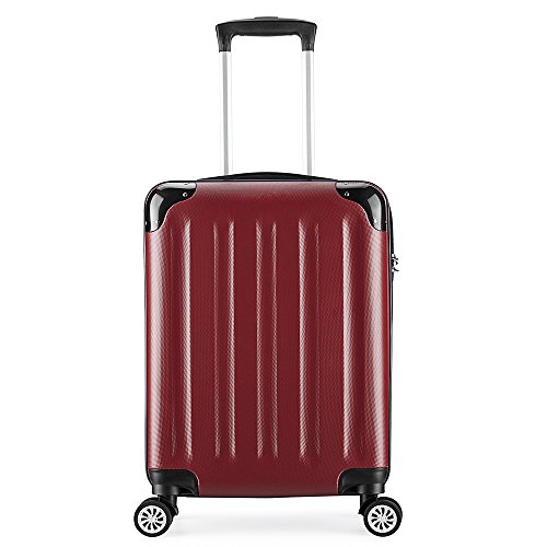 Male ta cabina Equipaje de mano 55cm ABS rígida ligera con 4 ruedas 40L Rojo