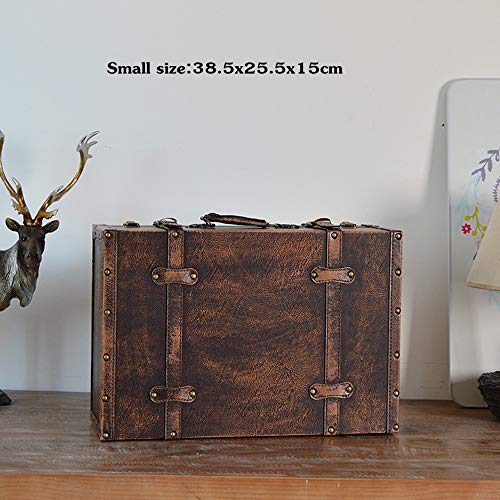 Maleta retro Cuadro de estilo antiguo de la vendimia for la decoración casera fiestas de cumpleaños decoración de la boda Muestra Crafts Photoshoots decorativo Maleta (conjunto de 3, Brown) Equipaje