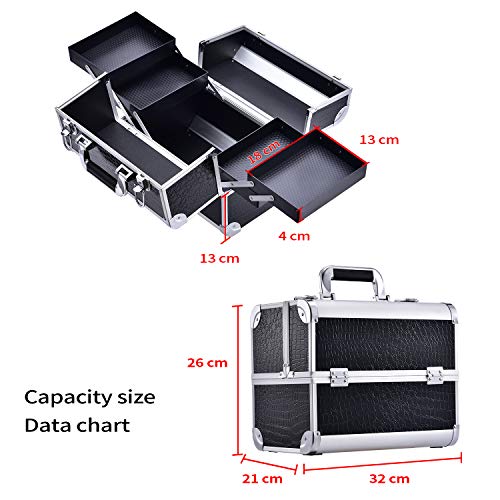 Maletín de Maquillaje Profesional Neceser de Maquillaje Organizador Estuche Maquillaje Organizador Esmaltes de Uñas Joyero Maletín Manicura Caja Maquillaje Regalos para Mujer