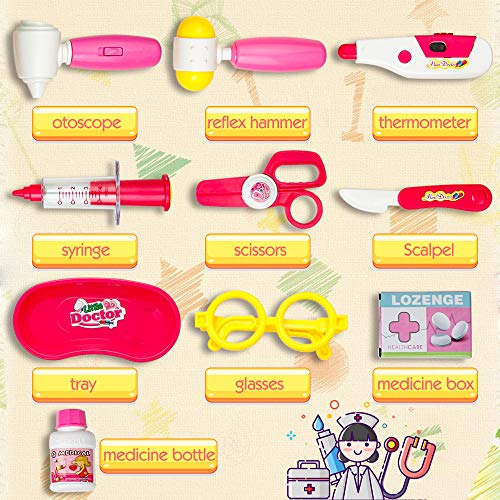 Maletin Medicos Juguete - Doctora Juguetes con Luz y Sonido - Regalos Juego Educativo Regalo de Navidad de Halloween Para Niña Niño 3,4,5 años