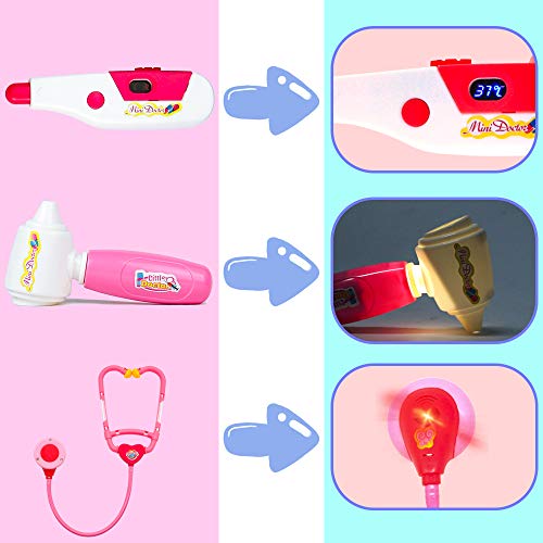 Maletin Medicos Juguete - Doctora Juguetes con Luz y Sonido - Regalos Juego Educativo Regalo de Navidad de Halloween Para Niña Niño 3,4,5 años