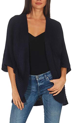 Malito Mujer Lana-Chaqueta Superior Cardigan Suéter Pullover 0185 (Adecuado de la Talla 40 hasta 46, Azul Oscuro)