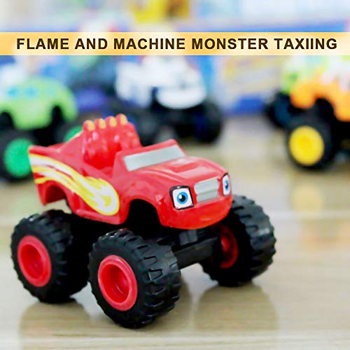 Mallalah 6 Pack de Juguetes para niños y Monster Machines Super Stunts Blaze Kids Truck Car Coll Regalo para niños en cumpleaños Navidad Toys Juguetes para niños de 1 2 3 años