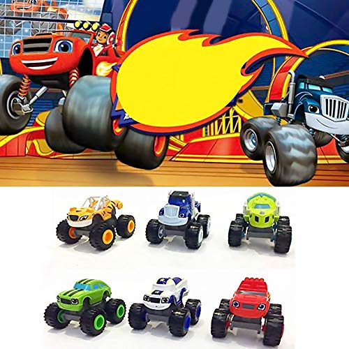 Mallalah 6 Pack de Juguetes para niños y Monster Machines Super Stunts Blaze Kids Truck Car Coll Regalo para niños en cumpleaños Navidad Toys Juguetes para niños de 1 2 3 años