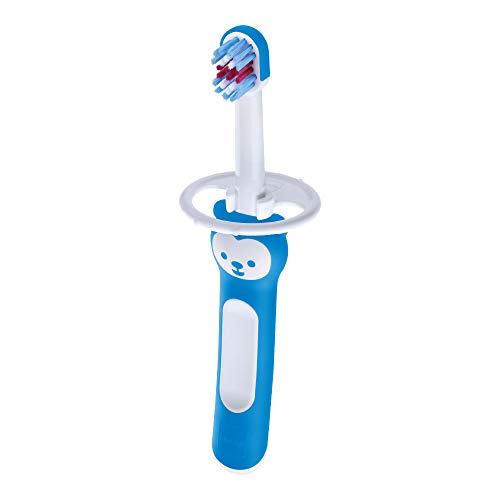 Mam Baby's Brush FE1B6BO001.EVZ - Cepillo de dientes para bebé con anillo de seguridad, 6 meses, azul