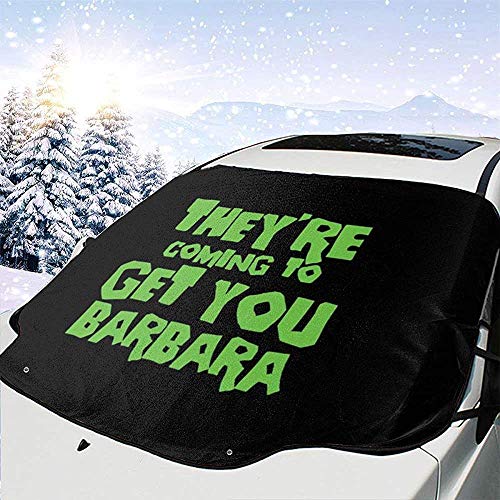 MaMartha Car Windshield Snow Cover Cita de Barbara de Night of The Living Dead,Tapa de Nieve del Parabrisas del Gorro de Camionero,sombrilla para Quitar Hielo,Apta para Autos universales,147x118 cm