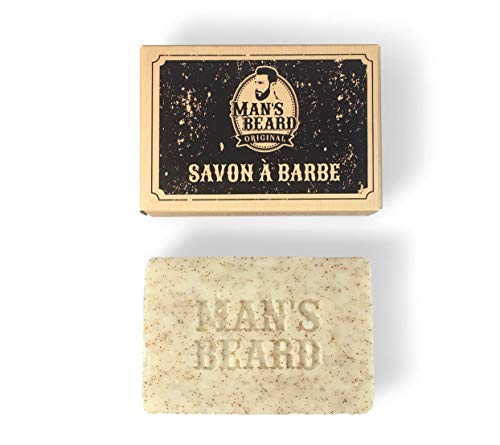 Man 's Beard – Creación francesa – Jabón exfoliante con leche de cabra alpina para un crecimiento homogéneo de la barba