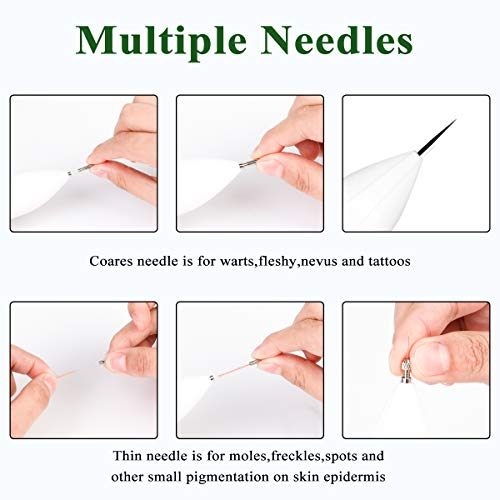 Manchas Cara Eliminación, Pluma de Eliminación de Mole, Spot Eraser Pro, Mole Remover Pen, Pluma de Pecas para Manchas, Pecas, Tatuajes, Verrugas y Mole, Con Pantalla LCD y Agujas Reemplazables