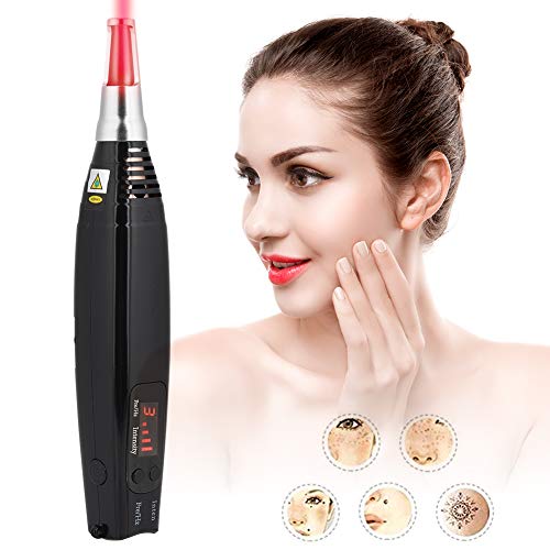 Manchas Cara Eliminación, Pluma para eliminar manchas, Tatuaje cicatriz Mole Pecas Eliminación Dark Spot Remover Machine Plasma, luz LED rojo 3 tipos Frecuencia (EU)