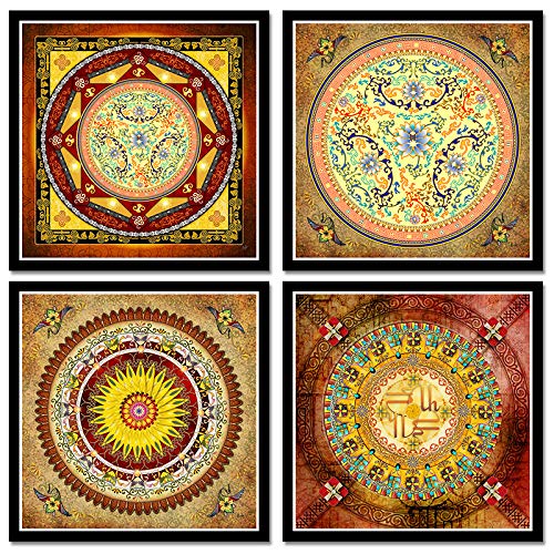 Mandala de Tangka Buda Pintura Religión Tibetana Guadalupe Pintura al óleo sobre lienzo Mandala Decoración de arte Pared 40CMx40CM