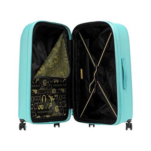 Mandarina Duck Logoduck + Maleta con 4 Ruedas Turquesa 69 cm