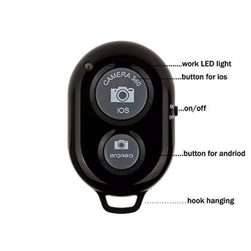 Mando a Distancia Bluetooth Palo Selfie, Disparador Cámara de Fotos Smartphone, Remote Shutter