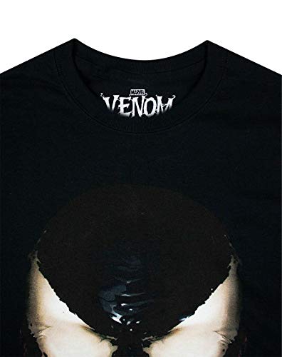 Manga Corta Camiseta de Marvel Comics Venom Hombres de la Cara de Negro