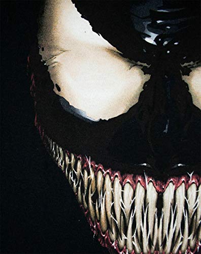 Manga Corta Camiseta de Marvel Comics Venom Hombres de la Cara de Negro