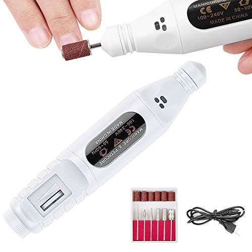 Manicura y Pedicura Electrica ZOYLINK, Cable USB Manicura Portátil Herramienta de Manicura para Pulidora de Uñas Juego de Pulidora para Estudio de Uñas y Manicura Personal de Bricolaje