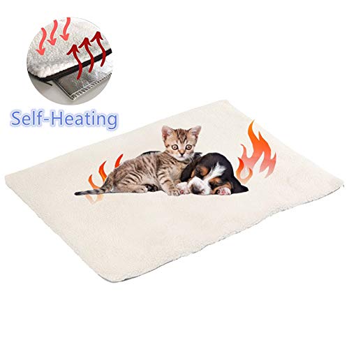 Manta autocalentable para Gatos & Perros,Manta Eléctrica para Mascotas Prueba de Agua Almohadillas,Manta térmica,sin Electricidad y baterías, Cojín de Calor,ecológico,60x45 cm