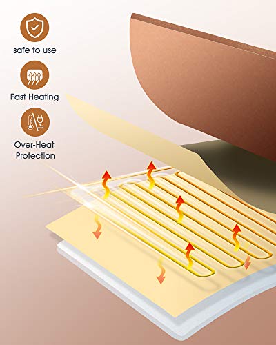 Manta Eléctrica con 6 Horas de Desconexión Automática y 6 Configuraciones de Temperatura, Manta Térmica de 130 x 180 cm con Protección Contra Sobrecalentamiento y Lavable a Máquina
