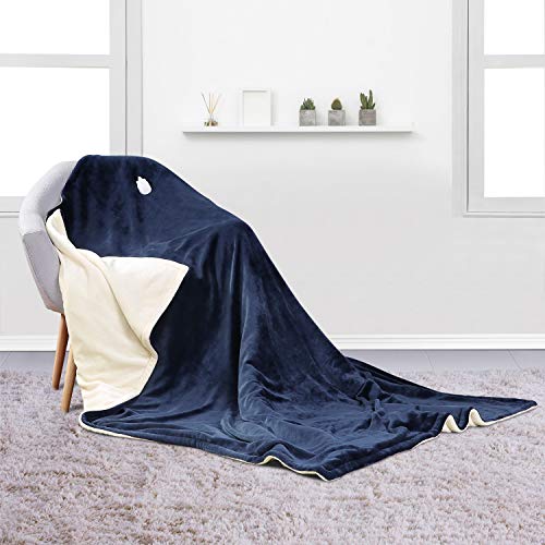 Manta Eléctrica de Calefacción Función de Apagado Automático, Frazada Eléctrica con 6 Niveles de Temperatura Calefactora Rápido Superficie Suave Manta Electrica 130 * 180 cm