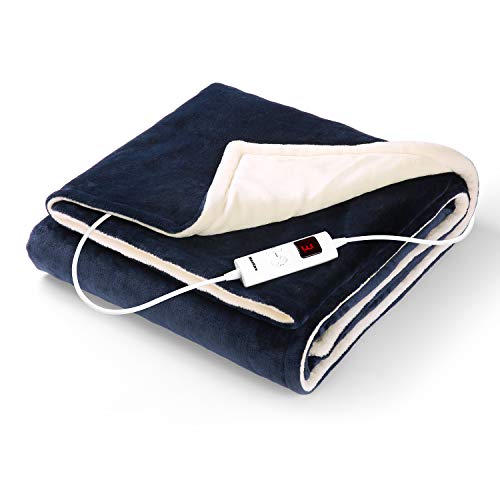 Manta Eléctrica de Calefacción Función de Apagado Automático, Frazada Eléctrica con 6 Niveles de Temperatura Calefactora Rápido Superficie Suave Manta Electrica 130 * 180 cm
