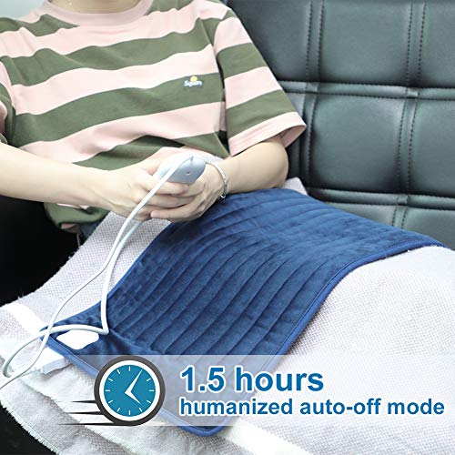 Manta Electrica Espalda y Cuello - ESSEASON Almohadilla Eléctrica con 3 Niveles de Temperatura y 1,5 Horas de Apagado Automático (60 x 30 cm) para Espalda, Hombros, Abdome