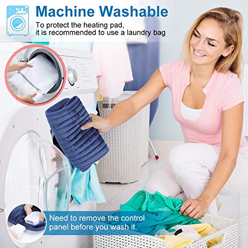 Manta Electrica Espalda y Cuello - ESSEASON Almohadilla Eléctrica con 3 Niveles de Temperatura y 1,5 Horas de Apagado Automático (60 x 30 cm) para Espalda, Hombros, Abdome