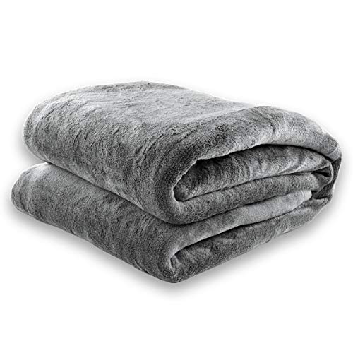 Manta Gräfenstayn® - Muchos tamaños y colores diferentes - Manta de microfibra Manta para sala de estar Manta para cama - Fibra polar de microfibra de franela (Gris, 200x150 cm)