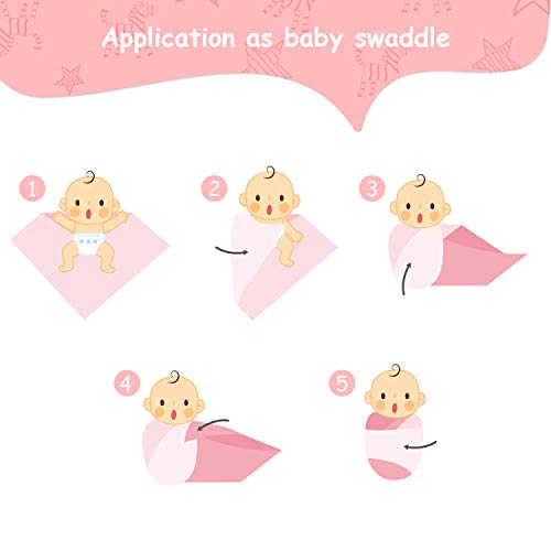 Mantas Swaddle Bebé de Envoltura de Muselina 120cm x 120 cm- Momcozy Multiuso Paquete de 4 Mantas Cuadradas Grandes para Envolver Bebés Recién Nacidos, de Algodón Orgánico de Bambú