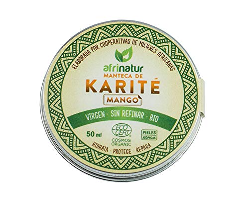 Manteca de karité mango Afrinatur · pura · sin refinar · Bio Ecológica Certificado Ecocert - 50 ml