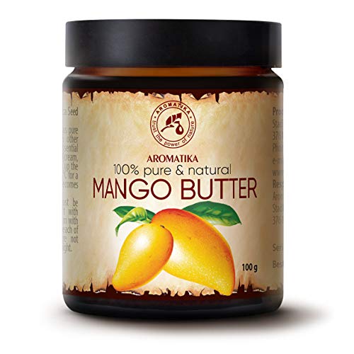 Manteca de Mango 100g - Mangifera Indica - Indonesia - 100% Puro y Natural - Botella de Vidrio - Aceite Base - Refinada - Cuidado Facial y Corporal Intenso - Piel - Masaje - Cabello
