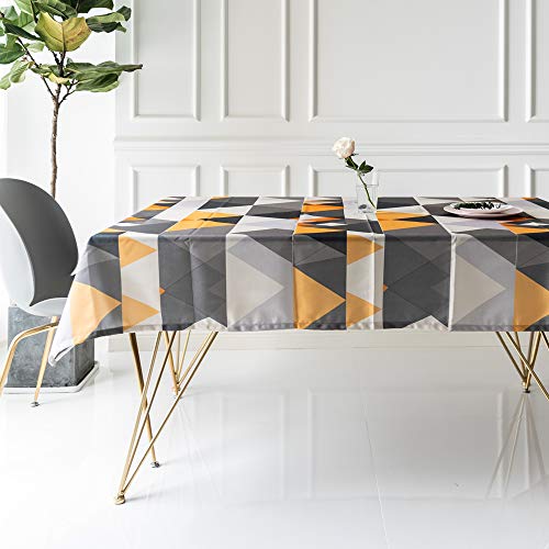 Mantel para Mesa Patrón de Triángulo Geometría de Cocina Salón Rectangular Impermeable Lavable Diseño de Comedor Decoración del Hogar Oficinas (55 * 98in/140 * 250cm)